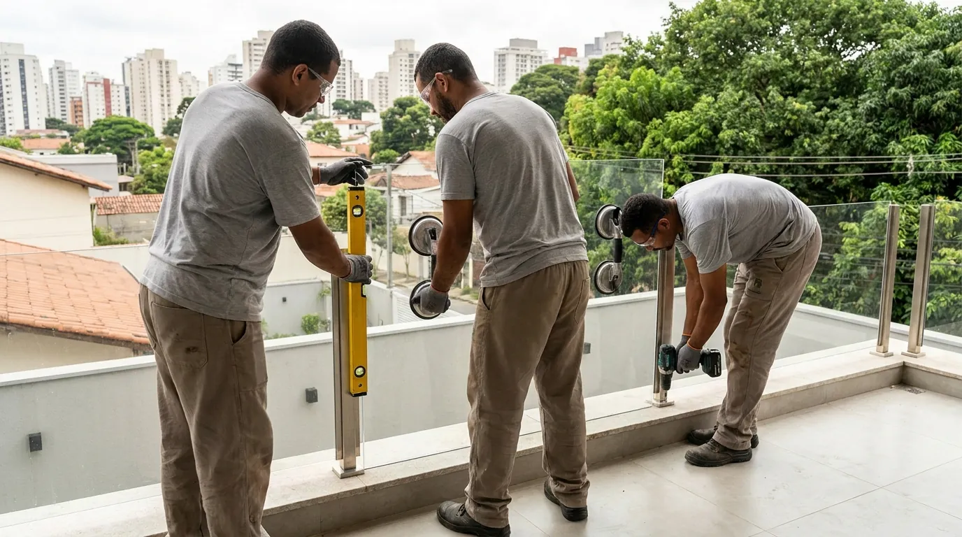 Guarda-Corpo de Vidro para Sacada em Cuiabá‑MT